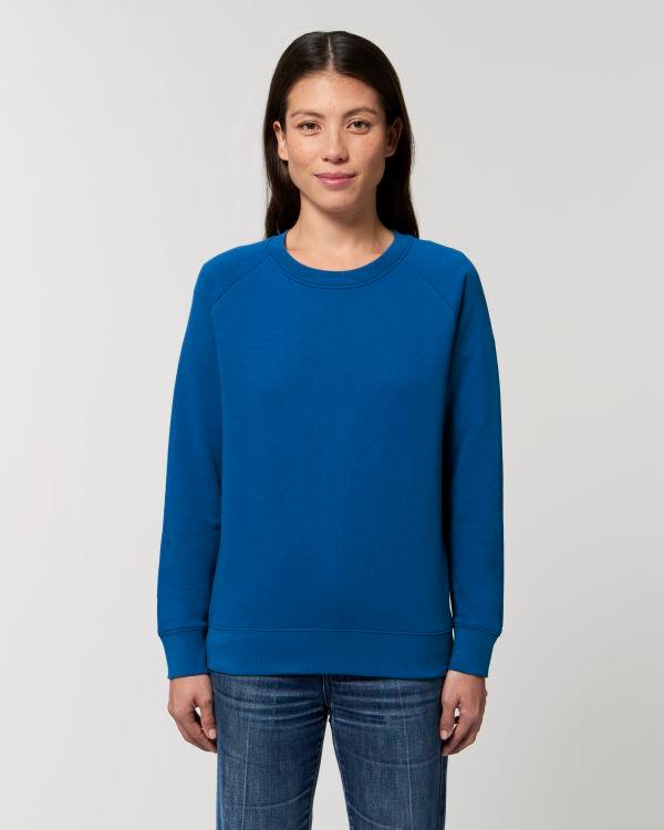 Sweat Femme | 350G Coton Bio Et Polyester Recyclé | Broderie Et Impression Majorelle Blue