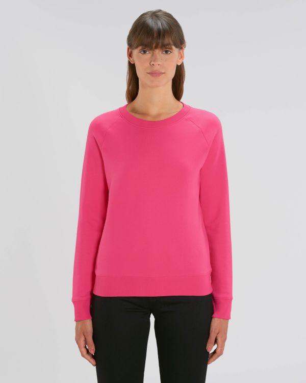 Sweat Femme | 350G Coton Bio Et Polyester Recyclé | Broderie Et Impression Pink Punch
