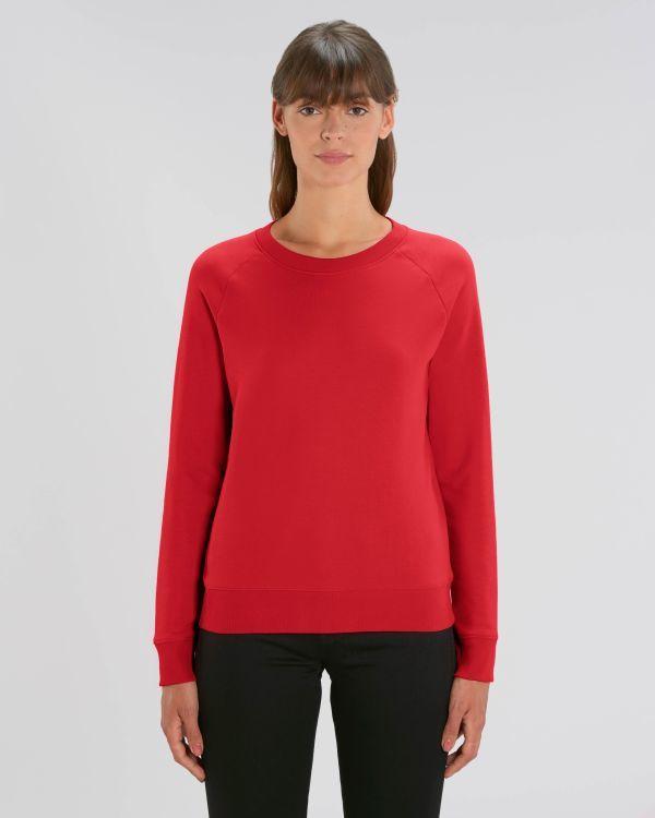 Sweat Femme | 350G Coton Bio Et Polyester Recyclé | Broderie Et Impression Red