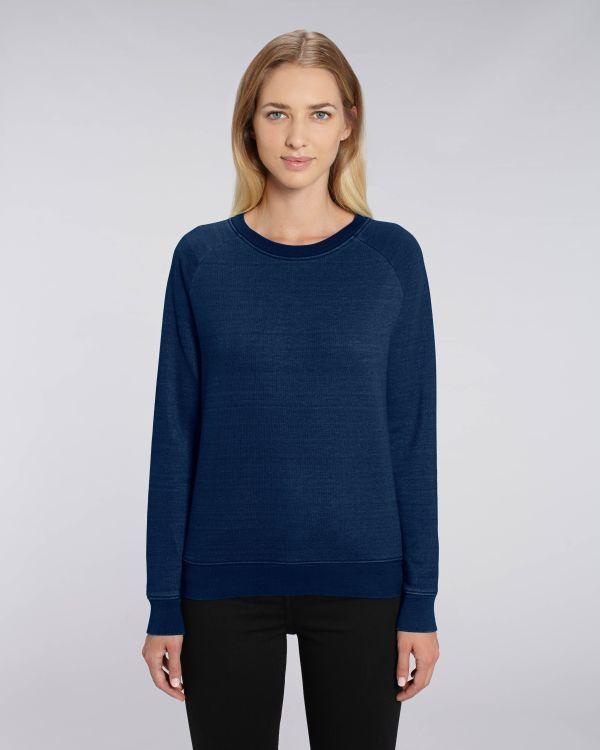 Sweat-Shirt Femme Denim | Brodé Et Imprimé | Stella Tripster Denim Dark Washed Indigo