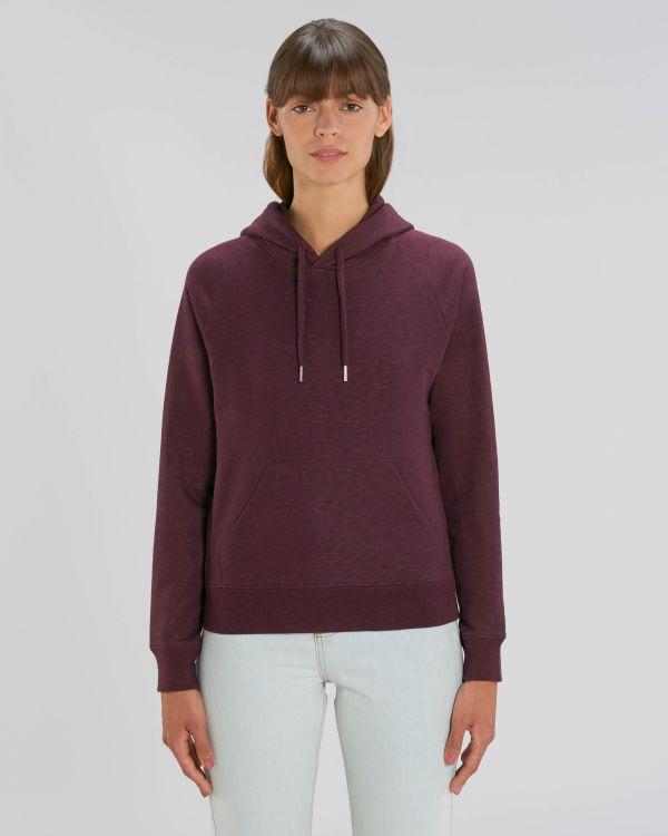 Sweat À Capuche Femme | Molleton Non Gratté | Broderie Et Impression Heather Grape Red