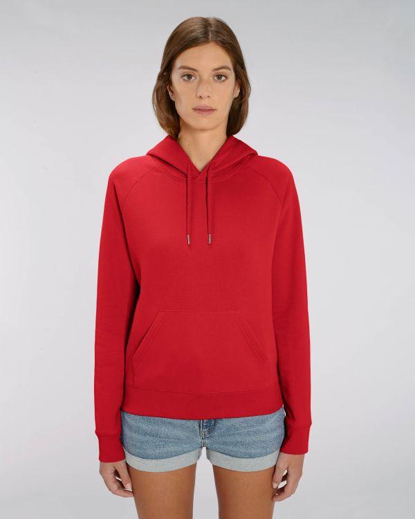 Sweat À Capuche Femme | Molleton Non Gratté | Broderie Et Impression Red