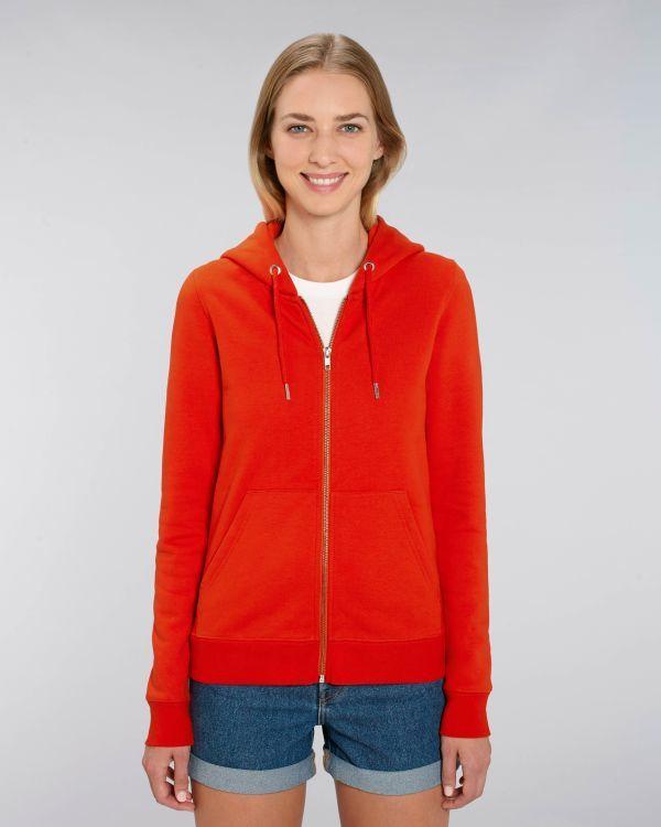 Sudadera Con Capucha Y Cremallera Mujer Stella Editor Bright Red