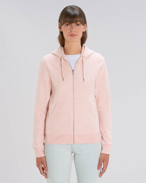 Sudadera Con Capucha Y Cremallera Mujer Stella Editor Cream Heather Pink