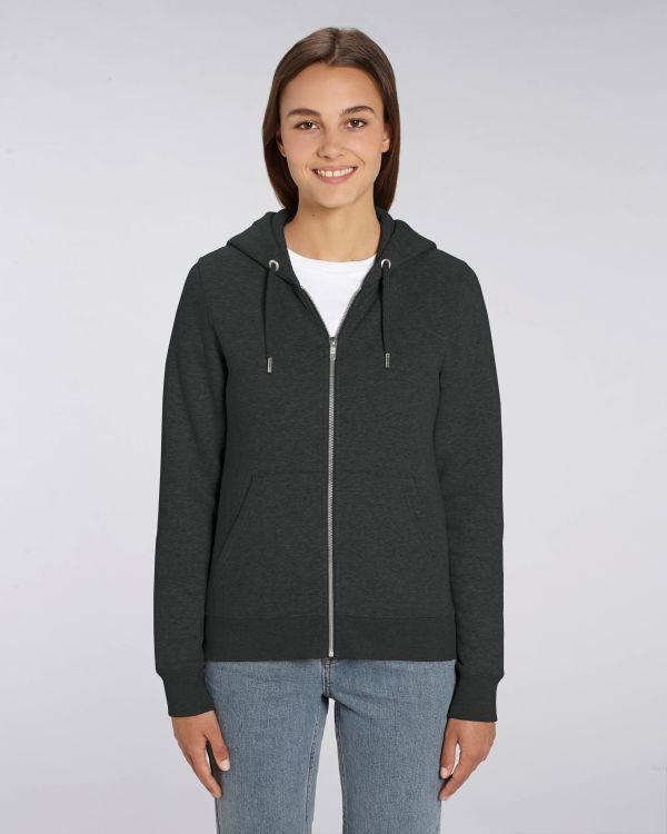 Sudadera Con Capucha Y Cremallera Mujer Stella Editor Dark Heather Grey