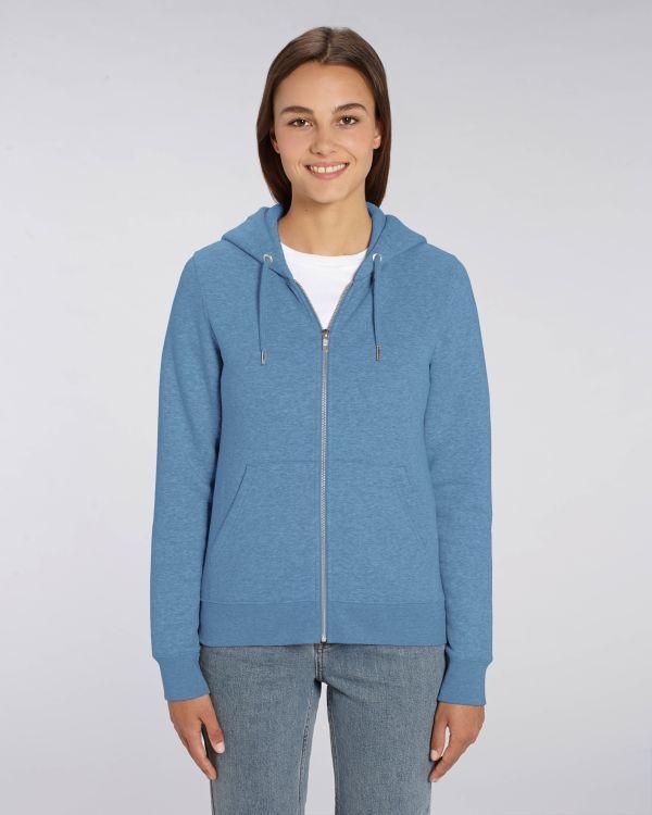 Sudadera Con Capucha Y Cremallera Mujer Stella Editor Mid Heather Blue