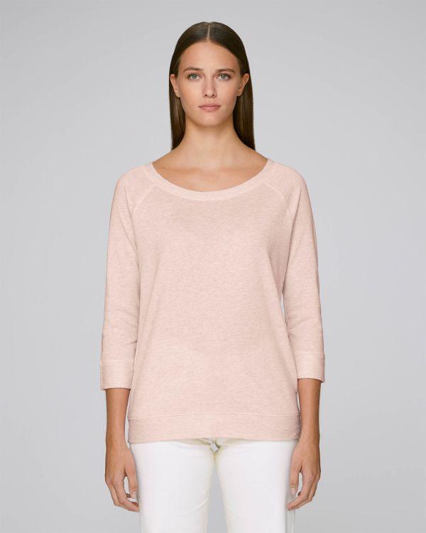 Stella Amazes Women's Sweatshirt In Organic Cotton Cream Heather Pink