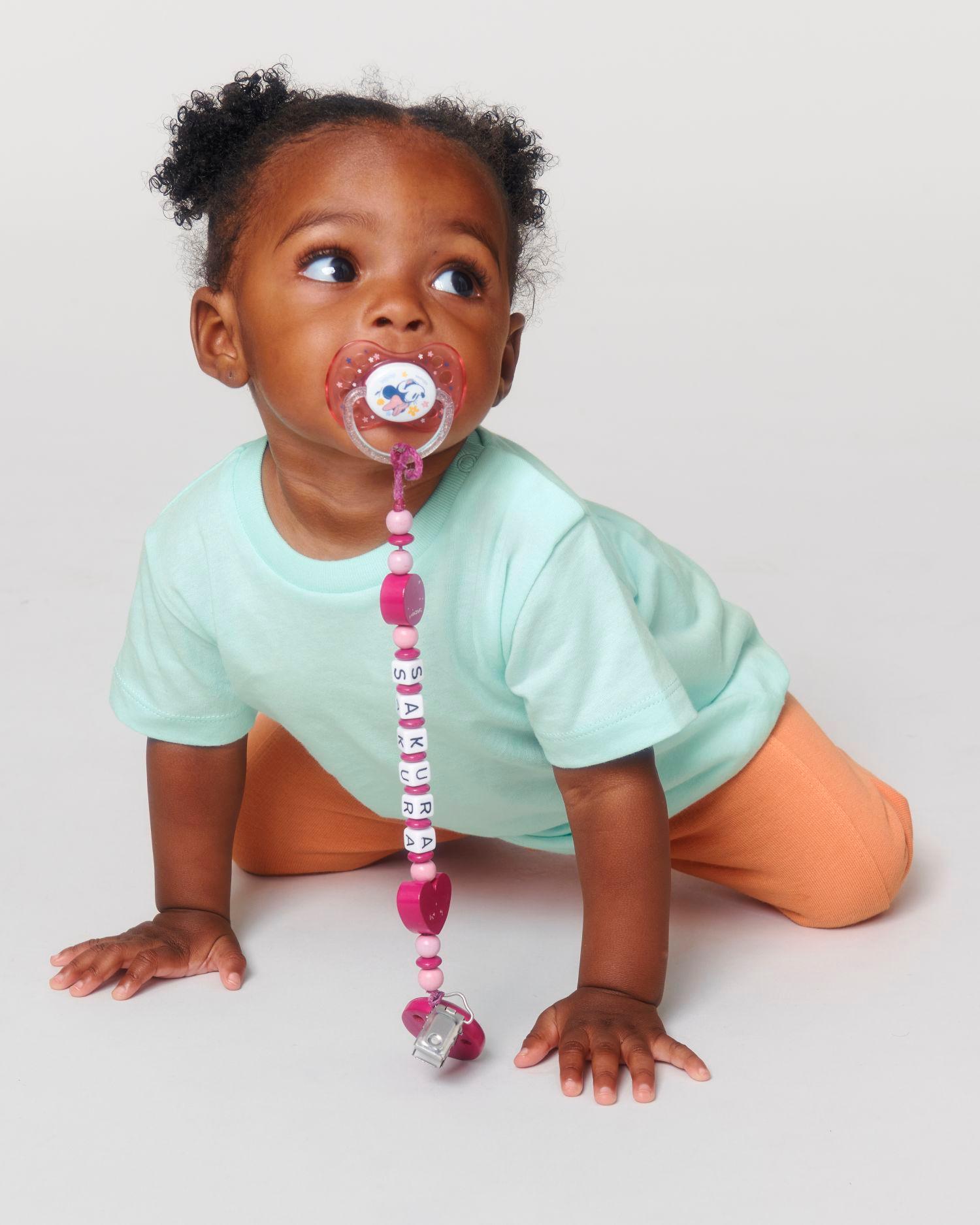 picto T-Shirt Bébé Col Rond Bio Stanley Stella Baby Creator Caribbean Blue