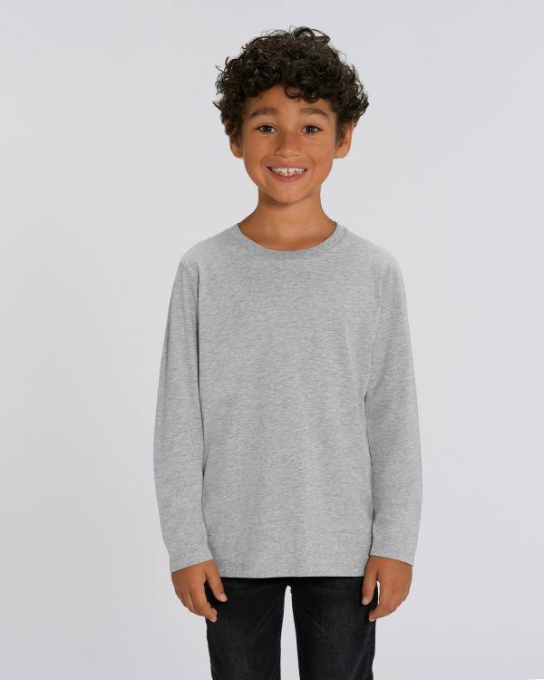 Tee-Shirt Enfant Manches Longues | 100% Coton Bio | Mini Hopper Heather Grey