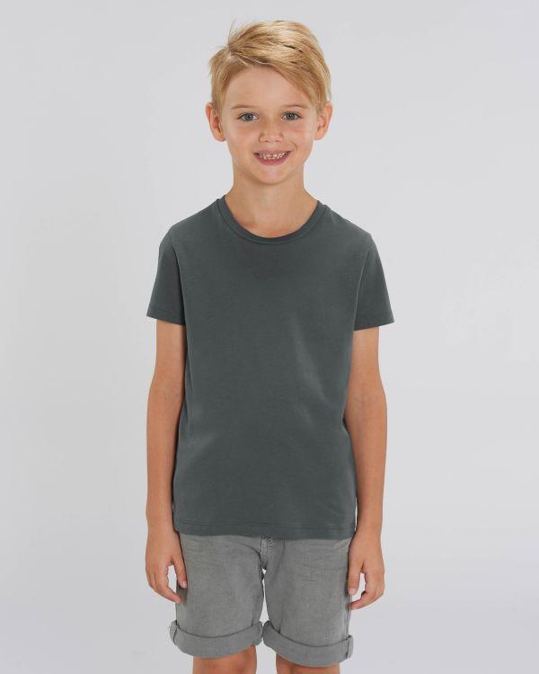 T-Shirt Enfant 100% Coton Bio | Broderie Et Impression Anthracite