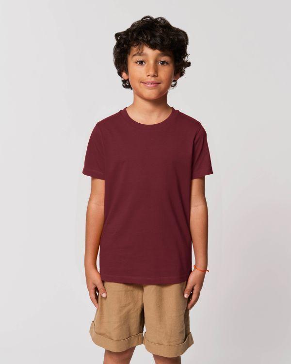 Camiseta Infantil Algodón Orgánico Mini Creator Burgundy