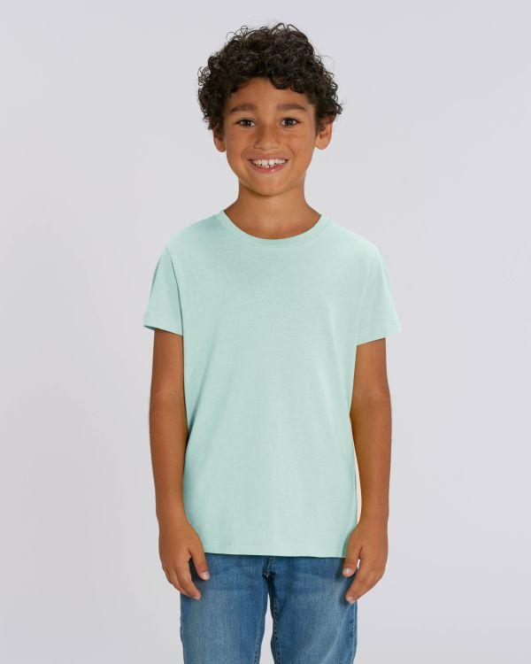 T-Shirt Enfant 100% Coton Bio | Broderie Et Impression Caribbean Blue