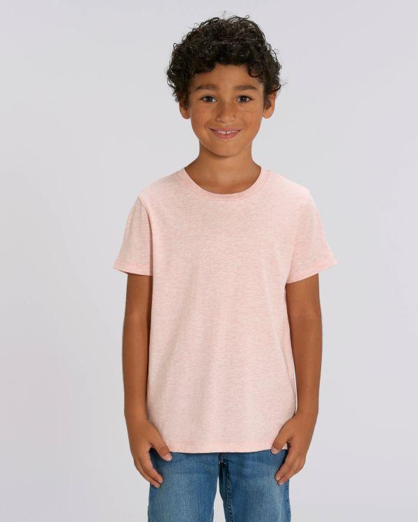 T-Shirt Enfant 100% Coton Bio | Broderie Et Impression Cream Heather Pink