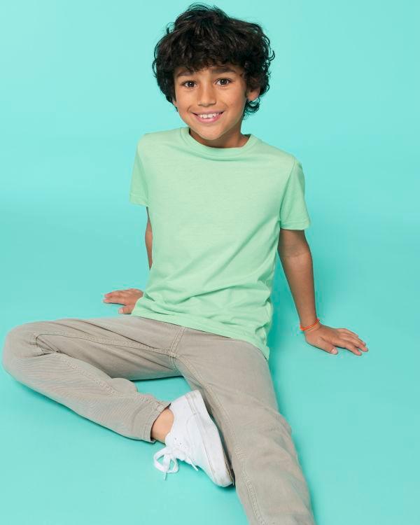 pictoT-Shirt Enfant 100% Coton Bio | Broderie Et Impression Geyser Green