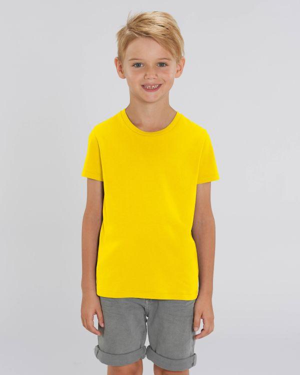 T-Shirt Enfant 100% Coton Bio | Broderie Et Impression Golden Yellow