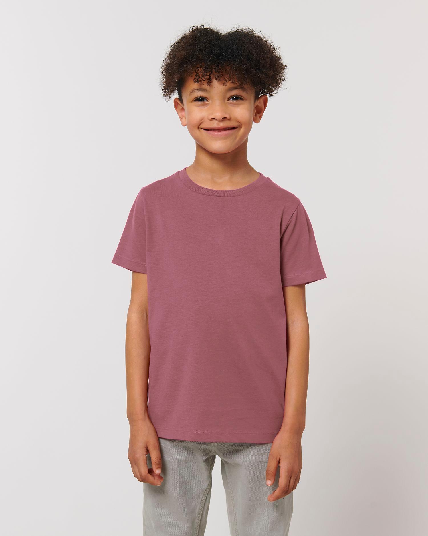 pictoT-Shirt Enfant 100% Coton Bio | Broderie Et Impression Hibiscus Rose
