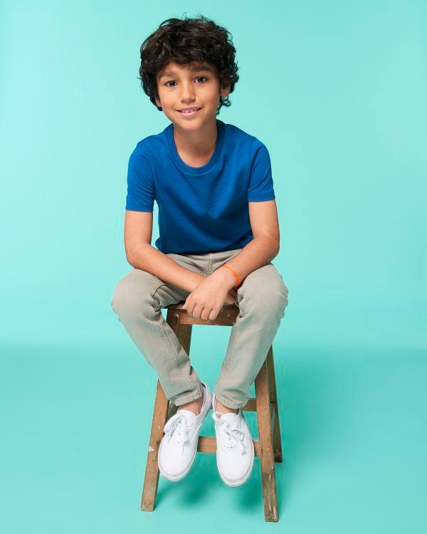 pictoT-Shirt Enfant 100% Coton Bio | Broderie Et Impression Majorelle Blue