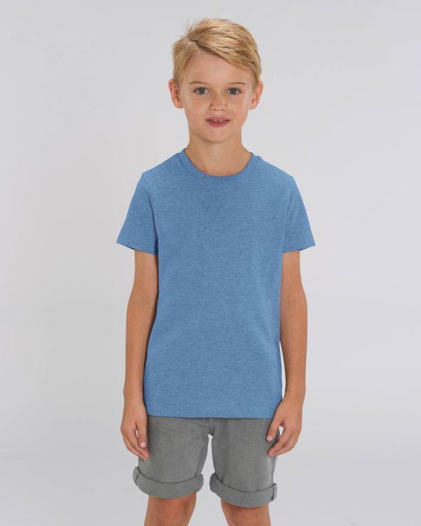 Camiseta Básica Infantil Mini Creator Mid Heather Blue