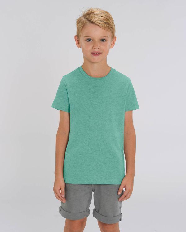 Camiseta Infantil Algodón Orgánico Mini Creator Mid Heather Green