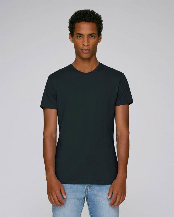 T-Shirt Pour Homme Moulant 100% Coton Bio Doux Et Confortable Black