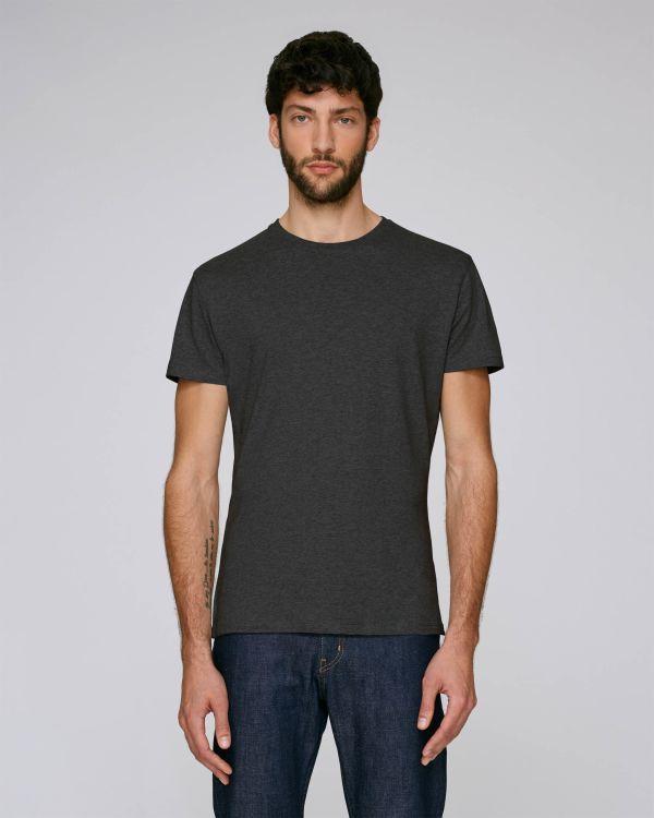 Fitted Men's T-Shirt 100% Soft And Comfortable Organic Cotton Dark Heather Grey