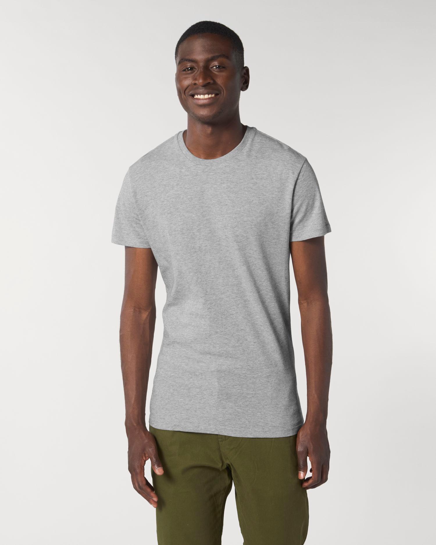 T-Shirt Pour Homme Moulant 100% Coton Bio Doux Et Confortable Dark Heather Grey