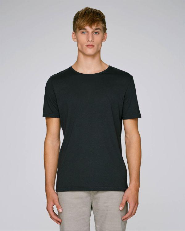 Camiseta Para Hombre Fluida Y De Tendencia Personalizada En Bordado O Estampado Stanley Enjoys Modal Black