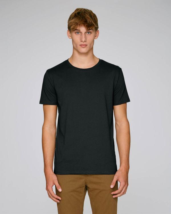 Customizable Organic Cotton T-Shirt In Embroidery And Printing Black