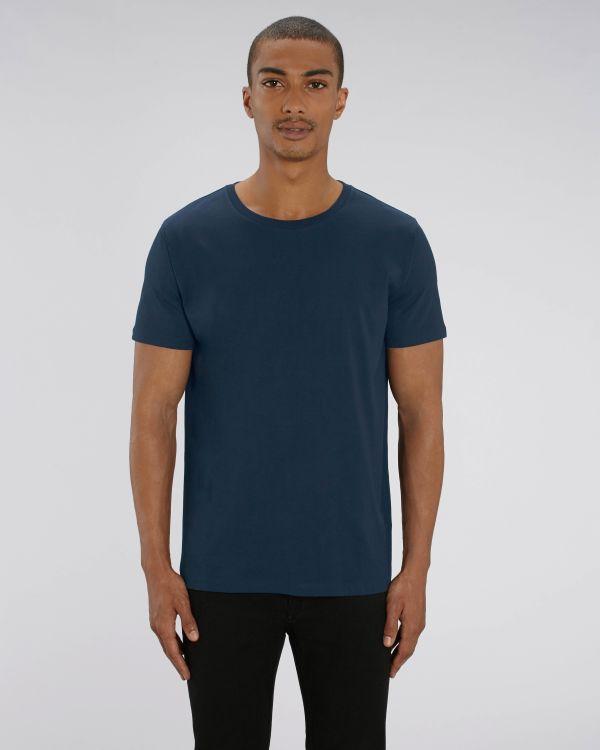 Customizable Organic Cotton T-Shirt In Embroidery And Print French Navy