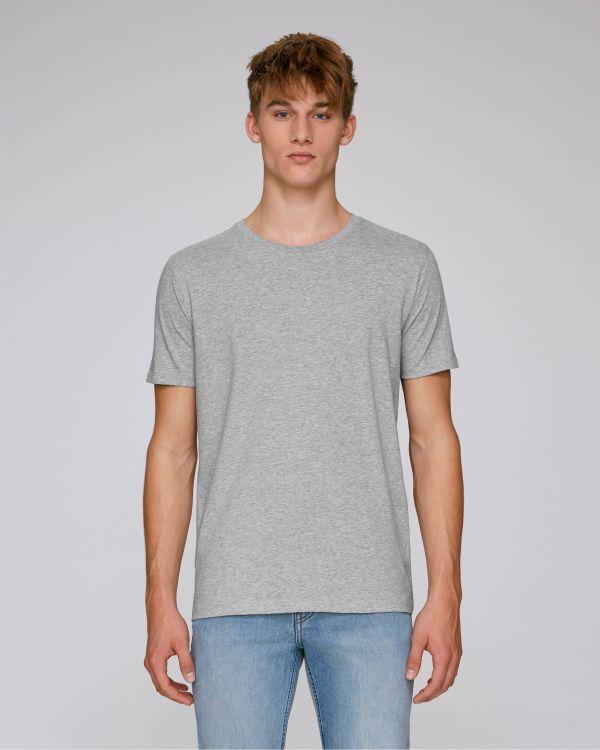 T-Shirt Coton Bio Personnalisable En Broderie Et Impression Heather Grey