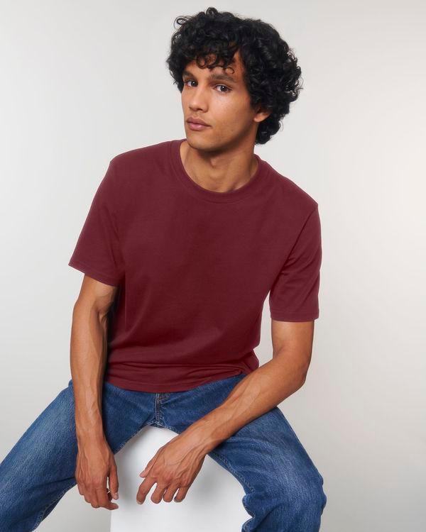 T Shirt Épais Homme | 100% Coton Bio  Burgundy