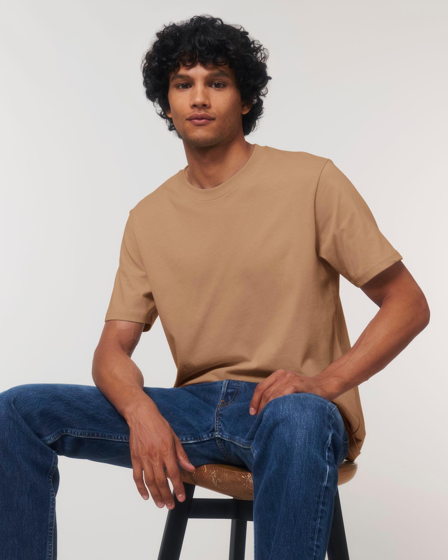 T Shirt Épais Homme | 100% Coton Bio  Camel