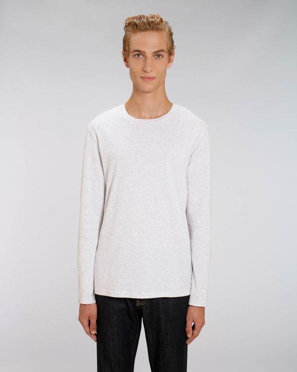 Tee-Shirt Homme Manches Longues | 100% Coton Bio | Stanley Shuffler Heather Ash