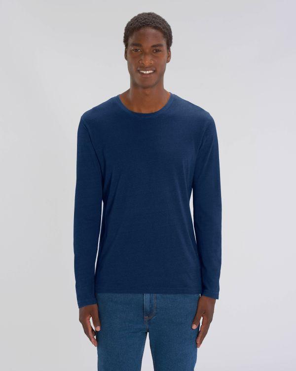 T-Shirt Denim Homme Manches Longues | 100% Coton Bio | Stanley Shuffler Dark Washed Indigo