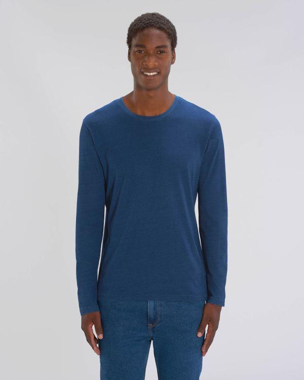 Camiseta Hombre Manga Larga Shuffler Denim Mid Washed Indigo