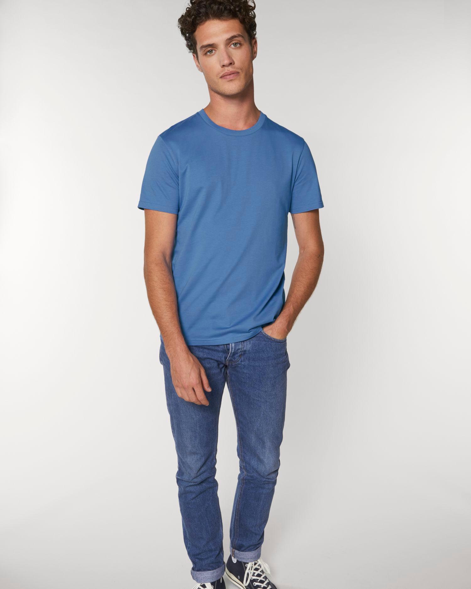 T-Shirt Unisexe 100% Coton Bio | Broderie Et Impression Bright Blue