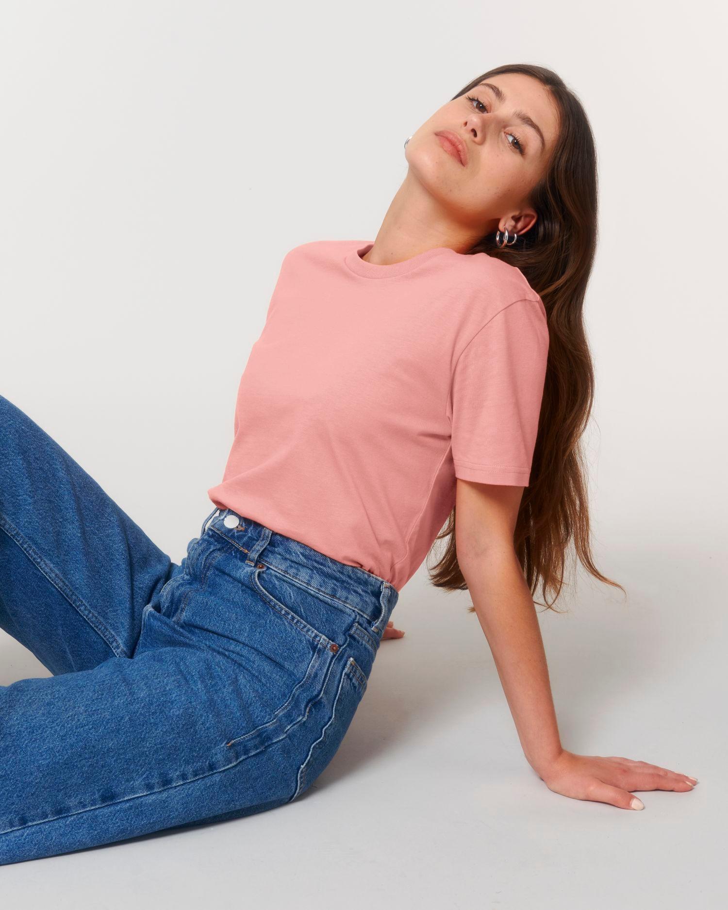 T-Shirt Unisexe 100% Coton Bio | Broderie Et Impression Canyon Pink