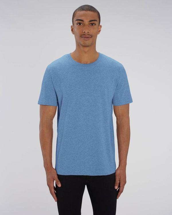 T-Shirt Unisexe 100% Coton Bio | Broderie Et Impression Mid Heather Blue
