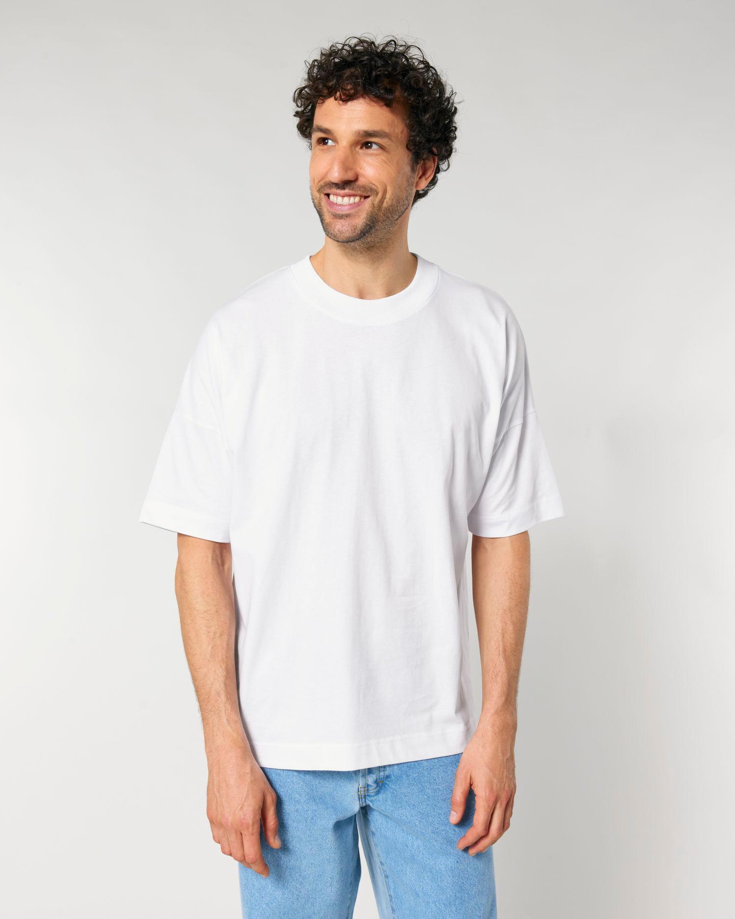 T-Shirt Oversized Unisexe Stanley Stella Blaster À Personnaliser En Impression Et Broderie White