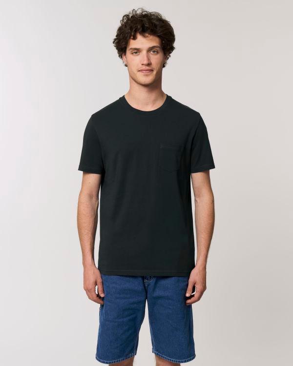 T-Shirt Avec Poche | Coupe Unisexe | Coton Bio Black