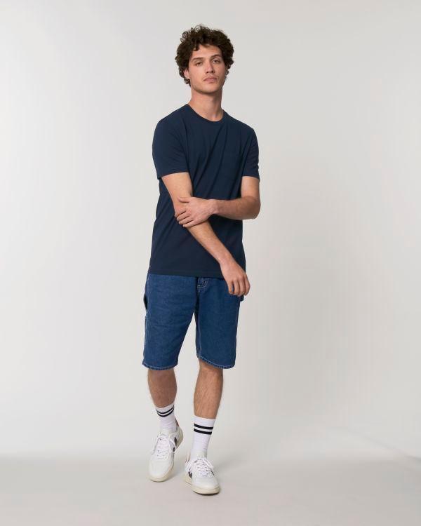 T-Shirt Avec Poche | Coupe Unisexe | Coton Bio French Navy