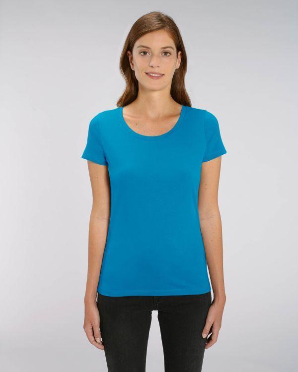 Tee-Shirt Femme | 100% Coton Bio | Broderie Et Impression Azur