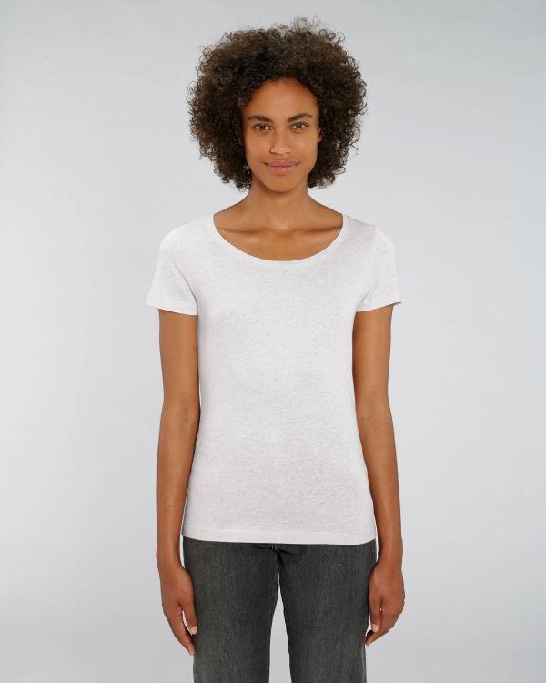 Tee-Shirt Femme | 100% Coton Bio | Broderie Et Impression Cream Heather Grey