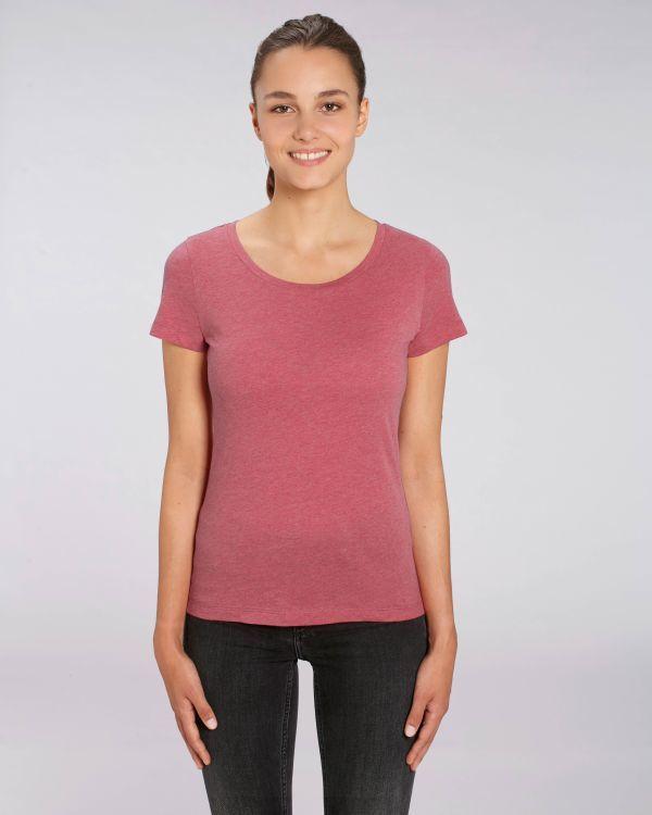 Tee-Shirt Femme | 100% Coton Bio | Broderie Et Impression Heather Cranberry