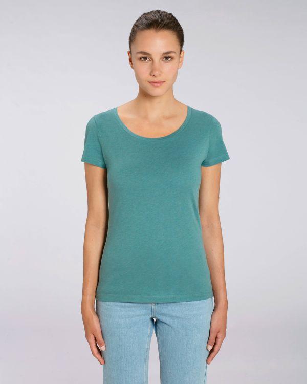 Tee-Shirt Femme | 100% Coton Bio | Broderie Et Impression Heather Eucalyptus