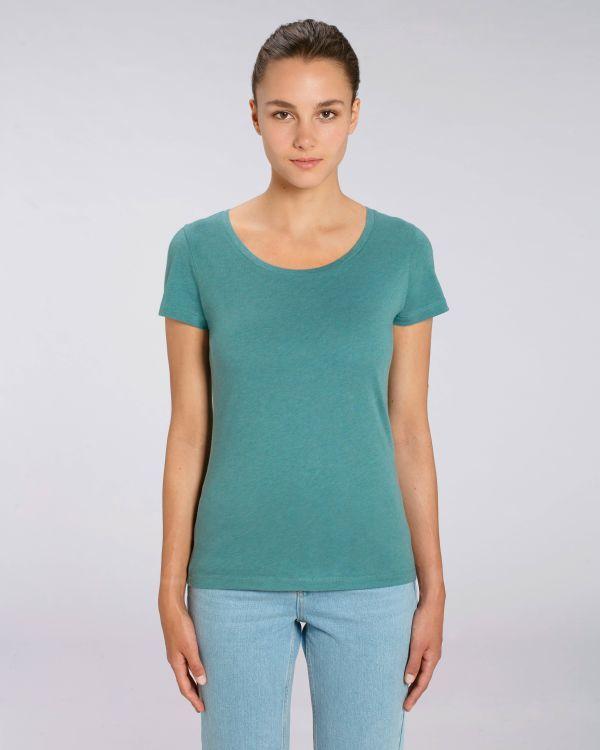 Tee-Shirt Femme | 100% Coton Bio | Broderie Et Impression Heather Eucalyptus