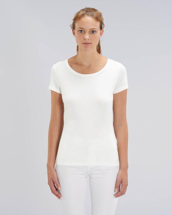 Tee-Shirt Femme | 100% Coton Bio | Broderie Et Impression Off White