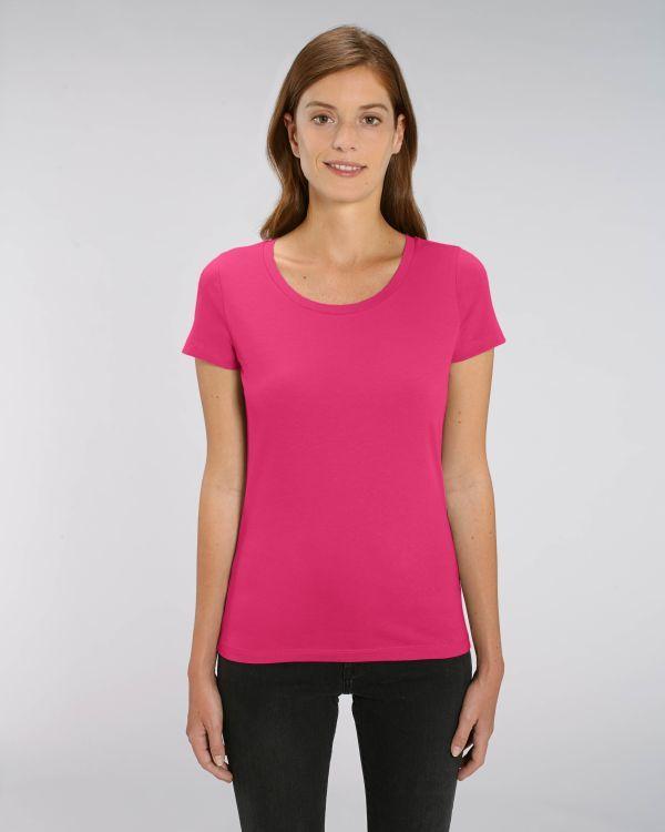 Tee-Shirt Femme | 100% Coton Bio | Broderie Et Impression Raspberry