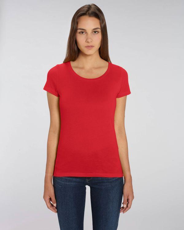 Tee-Shirt Femme | 100% Coton Bio | Broderie Et Impression Red
