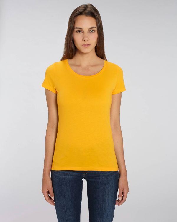 Tee-Shirt Femme | 100% Coton Bio | Broderie Et Impression Spectra Yellow